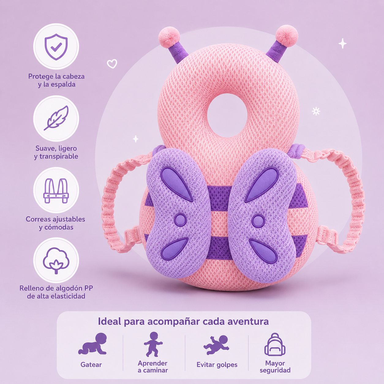 Mochila protectora para bebé.